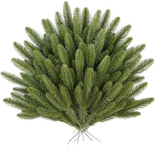 MACTING 30 Pcs Artificial Pine, Christmas Tree Branches, Faux Greenery for Vase, Decoration, Faux Pine Sprigs for Garland Wreath Tree Home Diy Xmas Decor