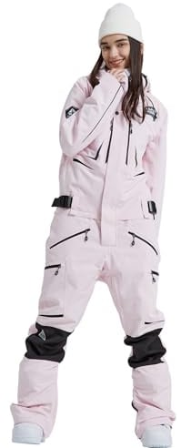 HOUZONIY Einteiler Skioverall Damen Schneeanzug Skioverall Skifahren Skianzüge Overall Jumpsuit Frauen Snowboard Skisuit Outdoor Sport