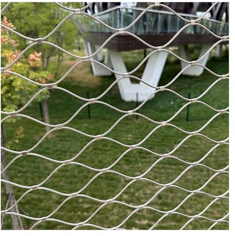 DTVEW 304 Edelstahl-Seilnetz, Multifunktionales Metallgeflecht, 8cm/1,5mm Schnappverbindungs-diebstahlsicherer Gesponnener Zaun, Gartennetz(1x30m)