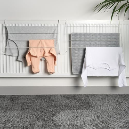 OHS Clothes Drying Rack 2 Pack Radiator, Space Saving Radiator Design Drying Stand For Indoor Use Clothes Airer Drying Rack Durable & Sturdy For Home & Apartment - White One Size