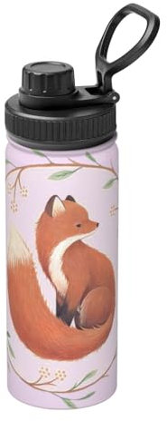 YFSGDLBN Bouteille d'eau isotherme Motif renard peint à la main 532 ml