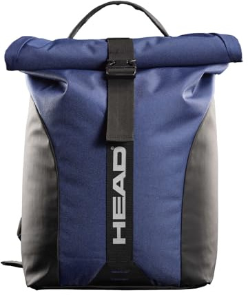 HEAD – Schulrucksack Teenager Damen und Herren, Schulrucksack und Arbeitsrucksack, Reiserucksack Wasserdicht, Wanderrucksack 18L 43x26x15 Rolled Ergonomisch, Rolltop Laptop Rucksack mit Taschen