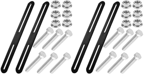 Ieron 2PCS Mounting Set for Fence Mailbox, Fence Mounting, 280 x 24 mm, Letterbox Attachment for Postbox Attachment to Gates or Fences (Black, 280 mm)