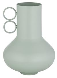 blomus Vase -LOHA- aus Metall | Dekovase in Farbe Desert Sage Grün | Größe S ⌀20 x 15H cm | Ideal für Trocken- oder Plastikbumen