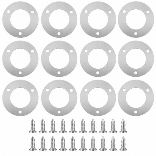 Pack of 12 X Bird Nest Box Protection Plates 32mm, Wild Bird Box Stainless Steel Ring Guard, Garden Small Birds Metal Plate, Birdhouses Houses Robin Nest Box, Sparrows, Swifts