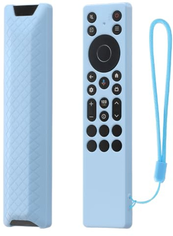 Introti Custodia in silicone per telecomando TCL RC923A/RC813A con cordino (blu luminoso)