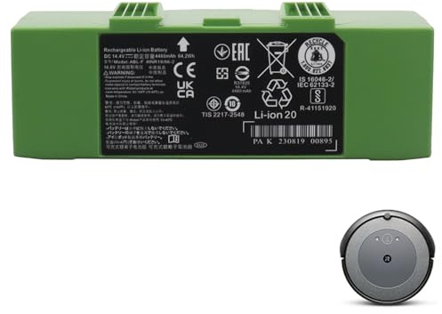 Batteria MXJFYY da 14,4 V e 4460 mAh per iRobot Roomba serie e e i i7+ i7 7150 7550 i7550, batteria per i8 i8+ i8550 7156 7550 7558 i6 i4 4150 i4+ 4550 i3 i3+ 3150 3158 e5 e5150 e6 e6198 J7 J7+ J7550
