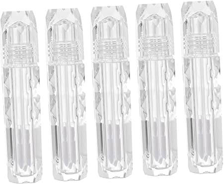 iplusmile 5 piezas Tubos Vacíos para Brillo Labial Contenedores Transparentes de Duradero Recargables y Portátiles para Gloss Aceite Labial y Tintes para Mujeres y Principiantes
