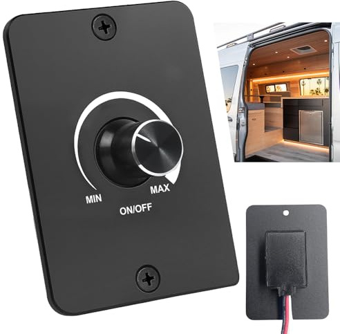 BIZOI Variateur D'intensité LED PWM DC 12V 5A, Variateur D'intensité LED, DC 12V Lumières Led Dimmable, variateur d'intensité 12v pour Camping Car Bateau Camion Van Caravane Camping-Car