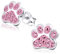 Laimons Mädchen-Ohrstecker Ohrringe Kinderschmuck Hundepfote Pfote mit Glitzer aus Sterling Silber Rosa