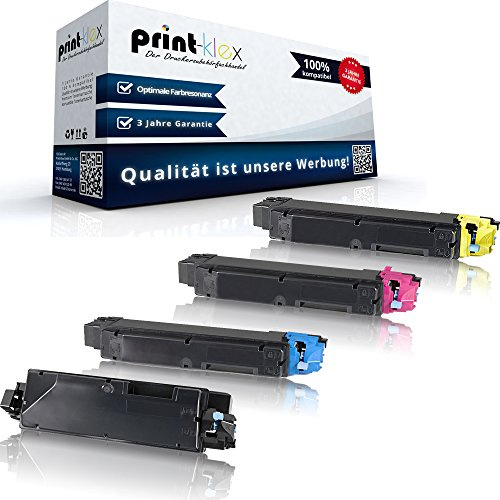 4X Print-Klex Tonerkartuschen kompatibel für Kyocera ECOSYS P 7040 CDN TK-5160 BK TK-5160 C TK-5160 M TK-5160 Y Black Cyan Magenta Yellow - Office Plus Serie