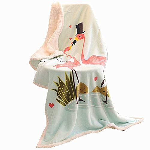 Doppelte Verdickung Babydecke/Kinderdecke, Sehr Weiche Decke für Babys Flanell Kuschlige Decke, Weiche für Babybett/Kinderwagen, Neugeborenes Geschenk, 100 x140 cm (Flamingo)