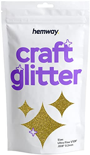 Hemway Craft Glitter - Gold | Ultrafine Metallic Sequin Flakes for Resin & Epoxy Crafts | Supplies for Tumblers, Cards, Jewellery, Candle, Hair, Face, Body & Nail Art | 100 g