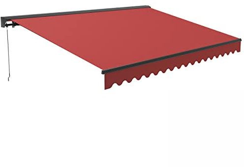 Oviala Store banne Semi-intégral 2,5x2m en Aluminium Rouge