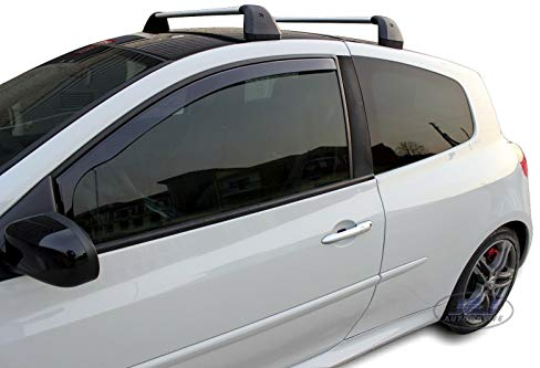 J&J AUTOMOTIVE | Windabweiser Passend Für Clio 3, 3-Türer 2005-2012, Heko Regenabweiser, Getönt, Set 2-Teilig, Vorne, Aerodynamisch
