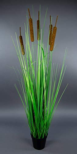 Seidenblumen Roß Schilfgras 100cm im Topf YF Kunstpflanzen Dekogras Grasbusch künstliches Gras Schilf Dekogras Schilfrohr