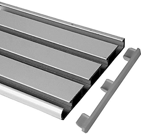 Bestgoodies Seitendeckel für 3/4 Lauf - Silber Aluminium Vorhangschiene (2 Stück)
