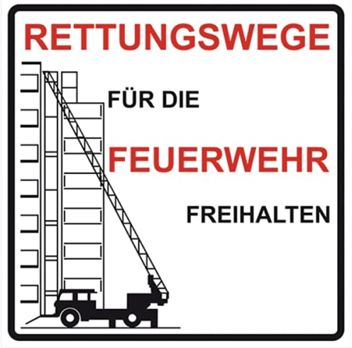 Schild Feuerwehrzufahrt Rettungsweg für die Feuerwehr freihalten 50x50cm