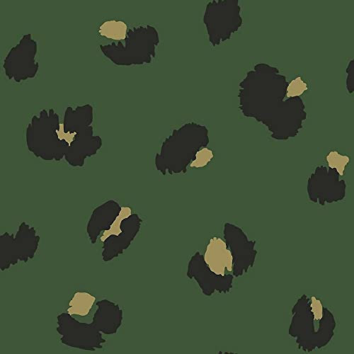 Large Leopard Spot Wallpaper Green Holden 13033 - Green/Black/Gold
