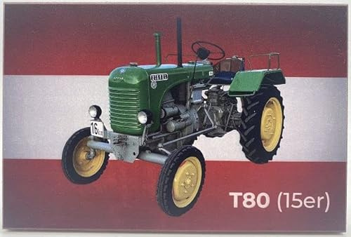 Hochwertiges Holzschild 18 x12 x 1cm Steyr Traktor T80 (15er) - DekoNo7