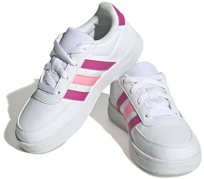 adidas Breaknet Lifestyle Court Lace Shoes Tennisschuhe, Cloud White/Lucid Fuchsia/Beam pink, 33 EU