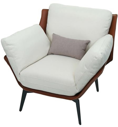Sessel HWC-L82, Lounge-Sessel Cocktailsessel Polstersessel Relaxsessel, Kunstleder Stoff/Textil Metall - Dunkelbraun