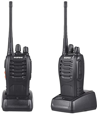 Maiju Baofeng BF-888s Walkie Talkies 2 Paquetes de radios bidireccionales Recargables Impermeables de Largo Alcance con Auriculares Transceptor portátil de Mano con Linterna Antena de Alta g