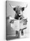 MuchoWow© Leinwand Bilder 40x60 cm Wanddeko Wohnzimmer Aesthetic Room Decor Deko Zimmer Wandbilder Modern Fotogeschenke Toilette - Zeitung - Schottisches Hochlandrind - Schwarz und Weiß