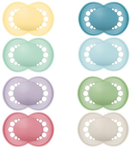 mam - Original Schnuller Trend 18+ Monate (2 Stück) Zufällige Farbe - symmetrischer und anatomischer Silikonschnuller - Babyschnuller mit Transportbox und Sterilisationsbox
