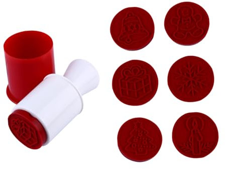 PRETYZOOM Emporte-pièces de Noël en Silicone Outil de Cuisson 6 en 1 Moule à Biscuits de Noël Moule à Biscuits Antiadhésif