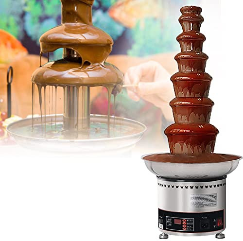 4/5/6/7 Tier Chocolate Fountain Machine,Electric Chocolate Melting Fountain Nostalgia Machine,Chocolate Melting Fondue,Chocolate Melting Machine for Party Banquet Cake Shop Restaurant,7Tier ()
