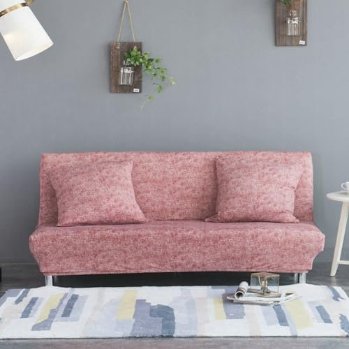 Bishilin Überzug Sofa 3 Sitzer ohne Armlehne, Couchbezug Stretch Eckcouch 195-225CM Modern Einfarbig Sofabezug Ecksofa Universal Rot Braun