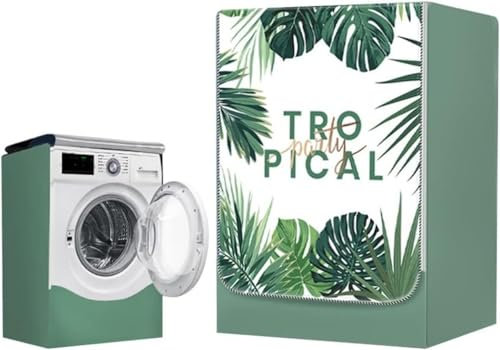 MLordoarf Funda Lavadora Exterior Impermeable, Universal Cubierta para Lavadora y Secadora Carga Frontal, Funda de Protección Solar Antipolvo con Cremallera