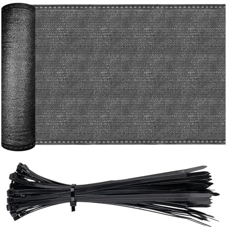 HENG FENG Sichtschutz Zaunblende 1x6m,150 g/m² HDPE Sichtschutz Garten,Schattiernetz zaun,Windschutz UV-beständig,Reißfest,inkl. 50 Kabelbinder-Anthrazit