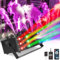 Hakuta Nebelmaschine, Rauchmaschine mit 12 LED bunten Lichtstrahlen DMX Lichtsteuerung & manuelle Steuerung & Fernbedienung Perfekt für Indoor Outdoor Hochzeit, Halloween, Party und Bühneneffekt