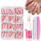 Nagel Tips Set - 240 Stück Französisch Falsche Nägel Zum Aufkleben - Weiß Rosa Gradient Design Künstliche Nägel Tips Full Cover Fake Nails Nail Art Manicure für Nail Extensions mit Box (Pink Sarg)