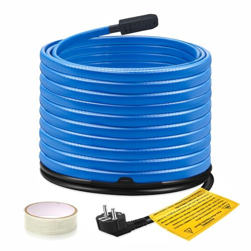 Frostschutz Heizkabel, Ci-Fotto 20M Selbstregulierendes Heizkabel mit Eingebautem Thermostat zum Schutz von Wasserrohren, Metall-/Kunststoff-Hausrohren, Dachrinnen, Kanalisationsleitungen, 17W/M