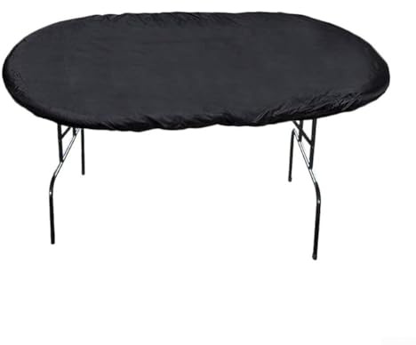 Wasserdichte und staubdichte Pokertischabdeckung für ovale Tische, idealer Schutz für Brettspiele (420D Schwarz)