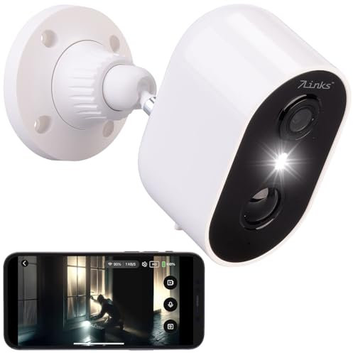 7links Außenkamera mit Akku: Akku-Outdoor-IP-Überwachungskamera mit 2K, 3 MP, WLAN, App, PIR, IP65 (Outdoor Kamera, Aussenkamera kabellos, Überwachungssystem Funk)