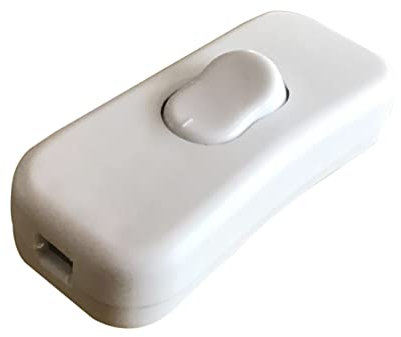 WHAMVOX Line Cord Switch for Table Lamps 250V 10A ON/OFF Inline Switch with LED Indicator Light Ideal for Desk and Bedside Lamps White