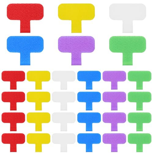 Xindojuz 30 PCS Cable Labels Tags Write on Cord Labels, Name Tags for Charging Cables, Reusable Wire Tag Markers for Computers Cables Management and Identification (6 Colors)