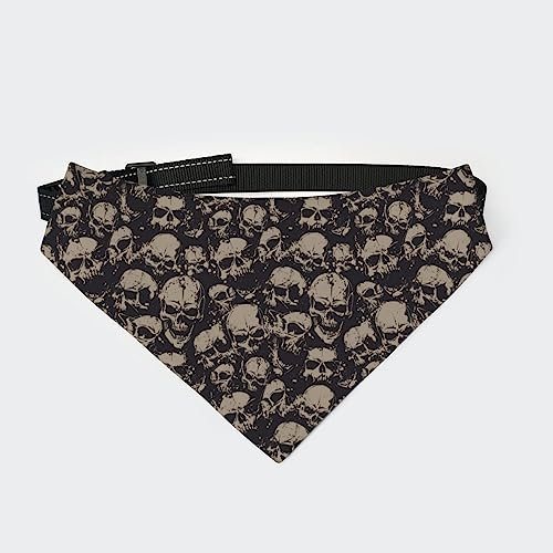Cooles Totenkopf-Hundehalstuch, Halsband, Dreieckstuch, Katzenhalstuch mit Verstellbarer Schnalle