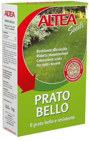 Altea Semi Prato Resistente, Miscuglio Rustico e Vigoroso per Prati Resistenti al Calpestio e alla Siccità, Confezione da 1 kg 50mq