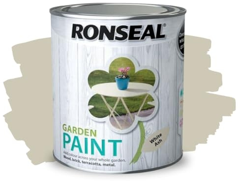 ARUUJ - Garden Paint, Fence Paints, Weather Resistant Outdoor Matt Paints, Water Based Paint For Sheds, Metal, Terracotta, Easy to Apply, Long-Lasting Colour & Protection (White Ash, 2.5L)