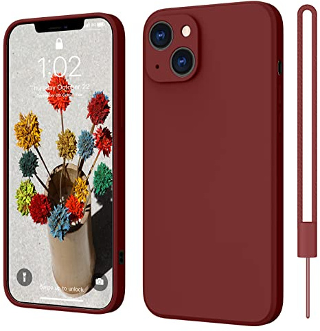 ElestBela für iPhone 13 Mini Hülle, Handyhülle für iPhone 13 Mini Ultra Dünn Slim mit Microfiber, Kratzfeste Rundumschutz Case Schutzhülle Hülle Dunkel Rot
