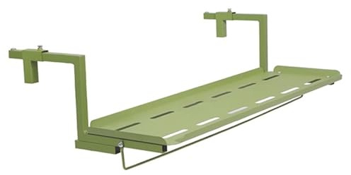 ZENSTYW Hängetisch Für Balkongeländer,Balkontisch Zum Einhängen Aus Metall,Einstellbar,Balkon Tisch Zum Einhängen,Für Terrasse Garten Balkonhängetisch(Green,90cm/35.4in)