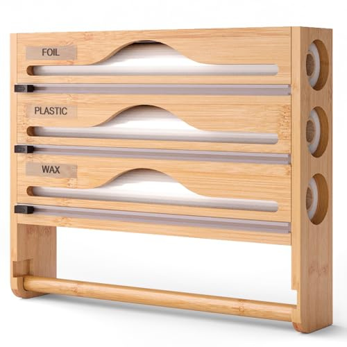 Sopalan - Sopalain, carta per alimenti, dispenser di pellicola in alluminio con taglierina e porta Sopalin cucina, supporto portaoggetti per parete/cassetto da cucina