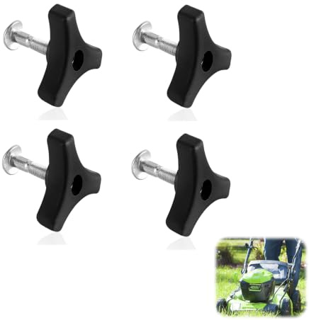 Hugwish 4pcs universali della bullone bullone a vite per tosaerba, tosaerba triangolo maniglia manopola vite dado (4)
