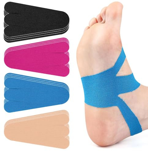 XFSRG 16 Stück Kinesio Tape Vorgeschnitten Kinesiotapes Fußbandage Precut Physio Tape Sport Kinesiologie Tapes für Schützen der Fußmuskulatur und Fitness (Mehrfarbig)