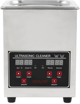 Ultraschallreinigungsgerät Edelstahl 2L Ultraschallreiniger mit Heizung und Timer, Professioneller Ultraschallreiniger für Zahnprothesen Schmuck Brillen Uhren Gläser